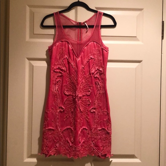 free people hot pink dress